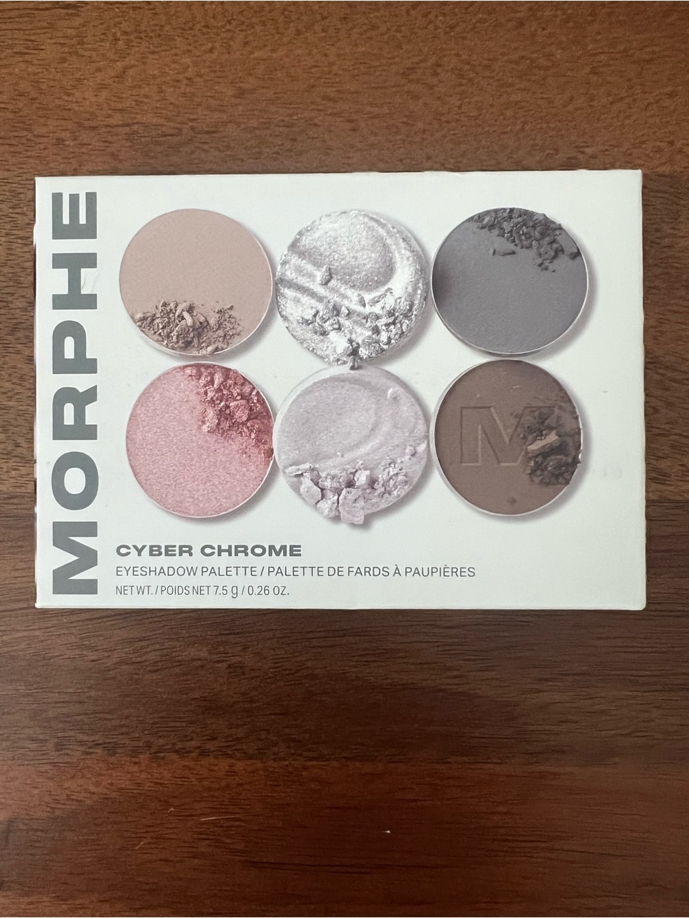 Morphe Cyber Chrome 6-Shade Pink, Silver & Taupe Palette